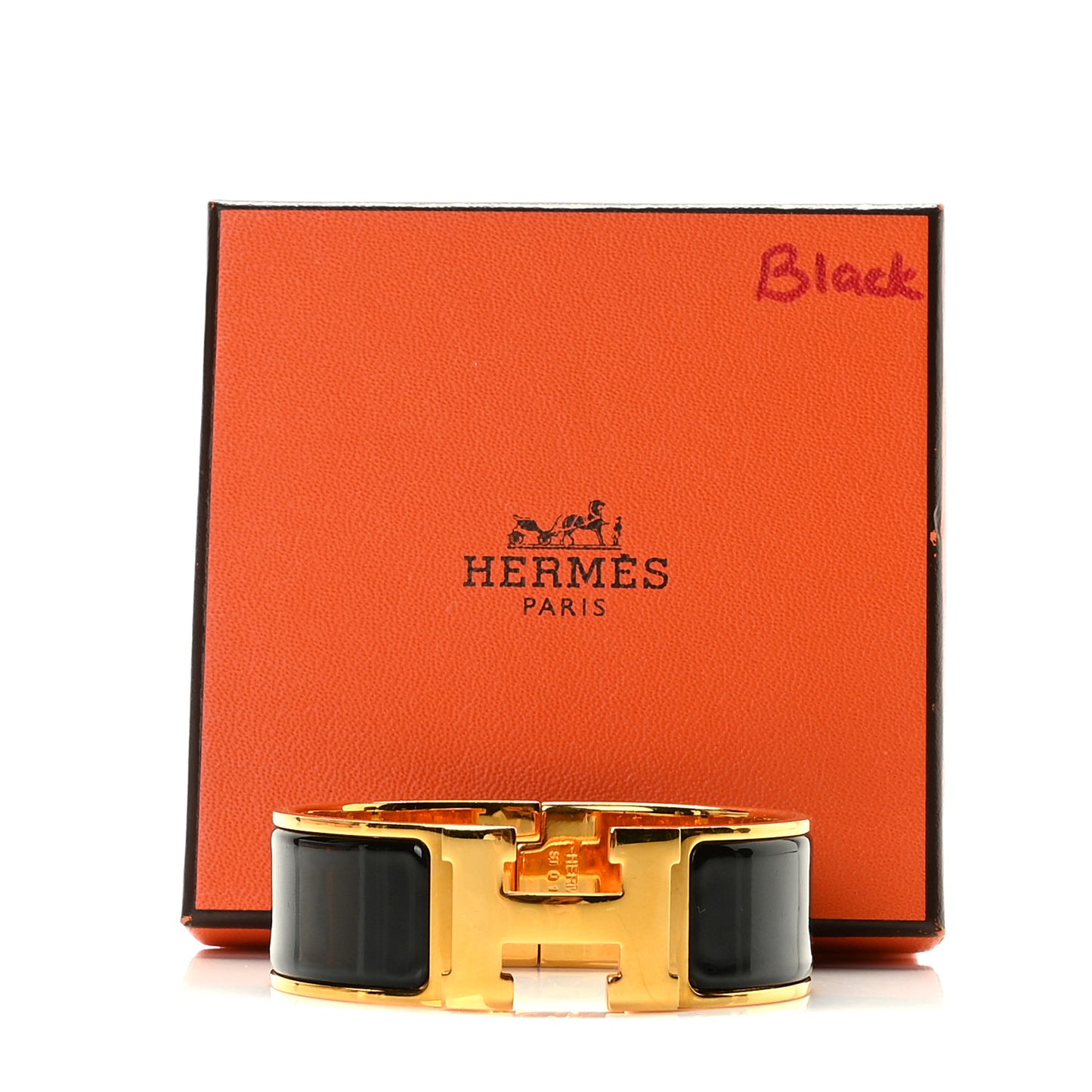 Enamel Wide Clic Clac H Bracelet PM Black