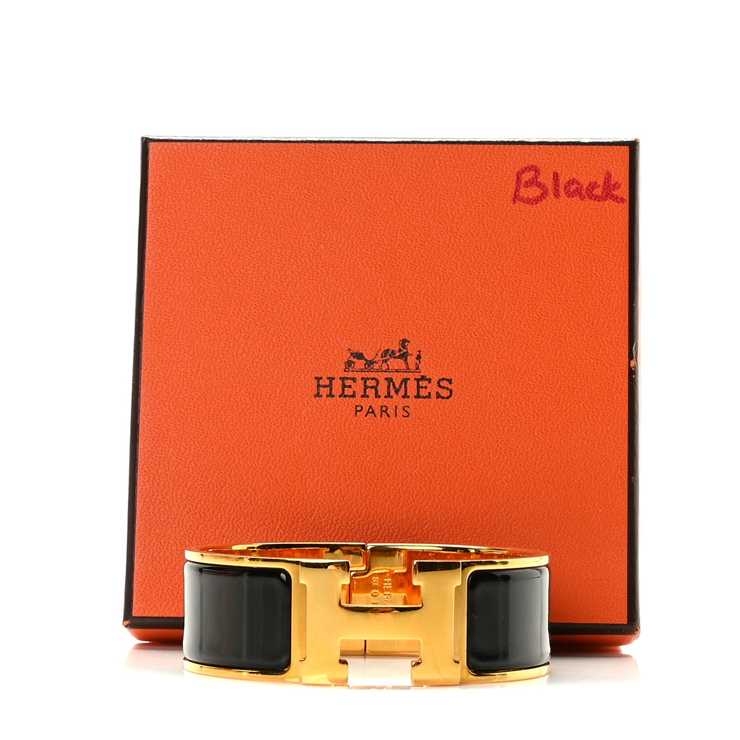 Hermes Enamel Wide Clic Clac H Bracelet PM Black 4 of 4