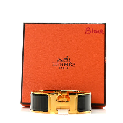 Hermes Enamel Wide Clic Clac H Bracelet PM Black 4 of 4