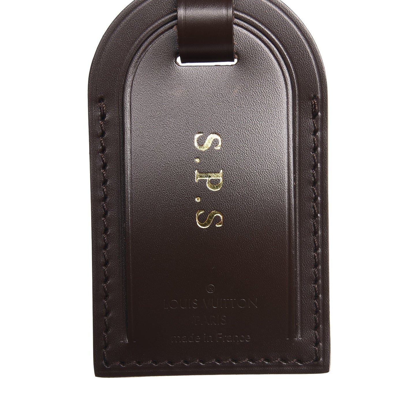 Calfskin Luggage Tag Ebene