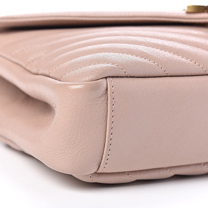 Saint Laurent Sheepskin Matelasse Chevron Monogram Medium College Bag Rose Poudre 9 of 10