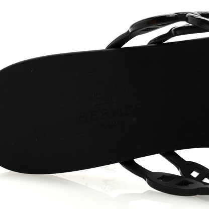 Hermes Rubber Chaine d'Ancre Island Sandals 37 Black 7 of 7