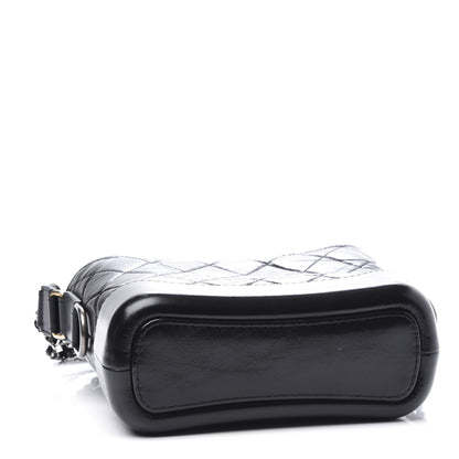Chanel Aged Calfskin Quilted Small Gabrielle Hobo Black 3 of 10