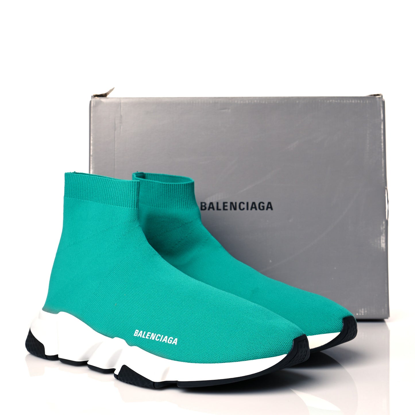 Neoprene Knit Mens Speed Sneakers 46 Turquoise