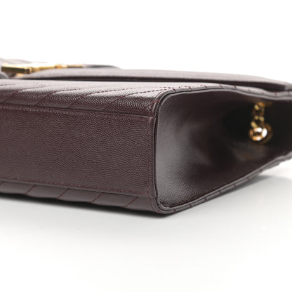 Saint Laurent Grain De Poudre Matelasse Chevron Large Monogram Satchel Rouge Legion 10 of 13