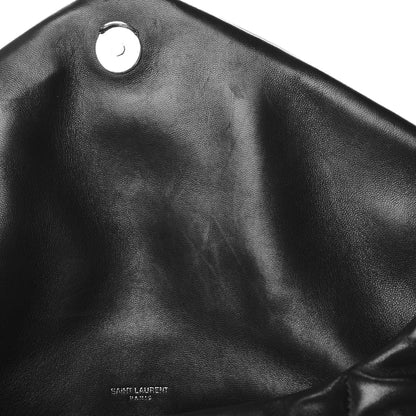 Saint Laurent Lambskin Quilted Medium Loulou Puffer Monogram Chain Satchel Black 12 of 12
