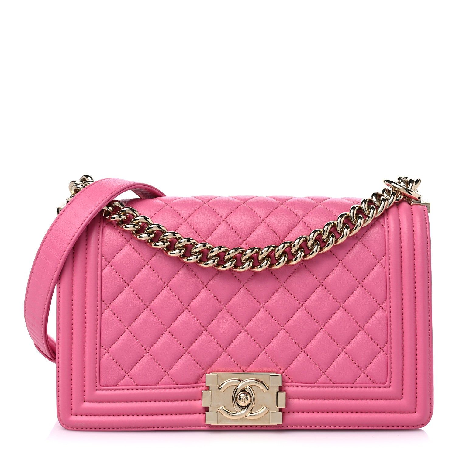 Chanel Calfskin Quilted Medium Boy Flap Pink 1 of 11