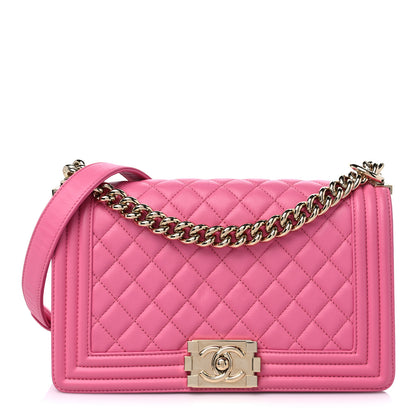 Chanel Calfskin Quilted Medium Boy Flap Pink 1 of 11