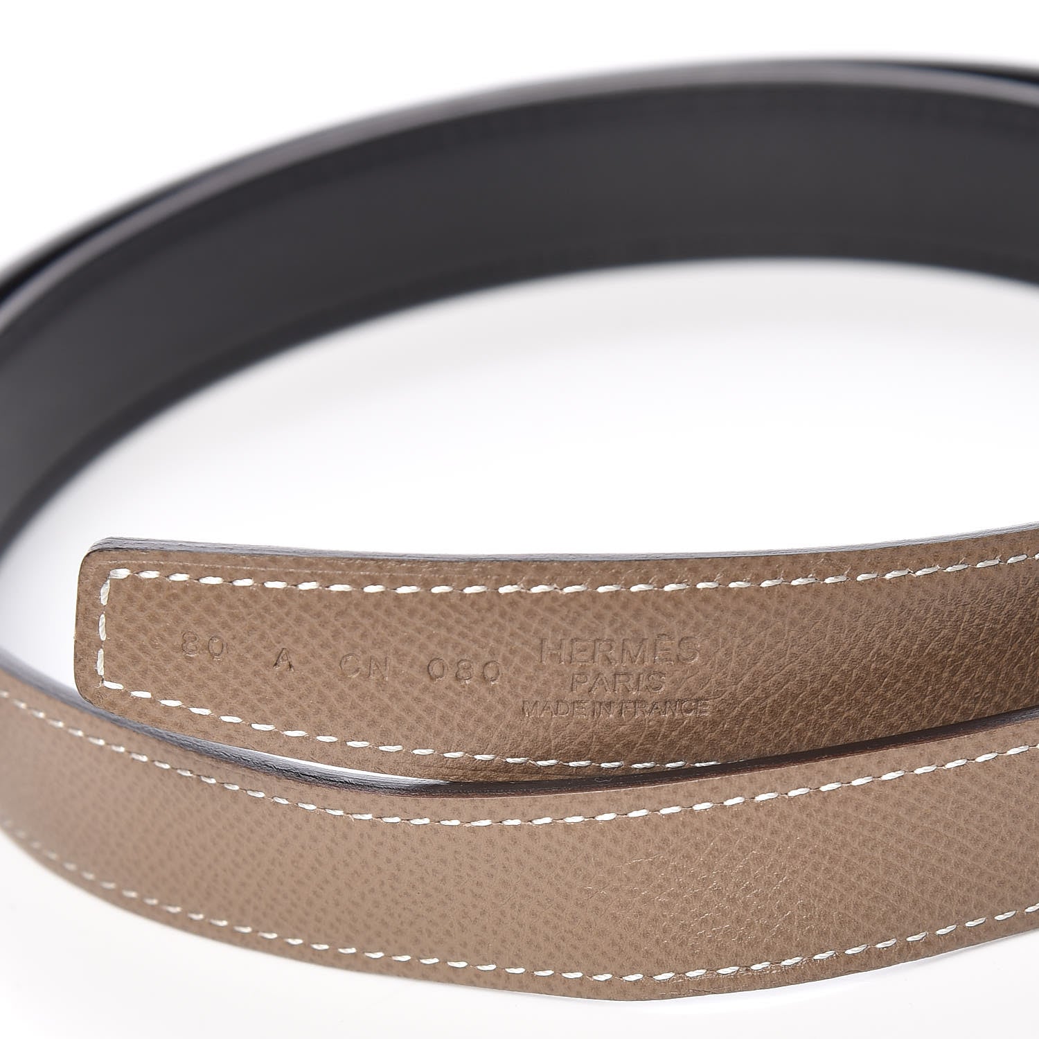 Hermes Swift Epsom 24mm Mini Constance H Belt 80 Black Etoupe 6 of 8