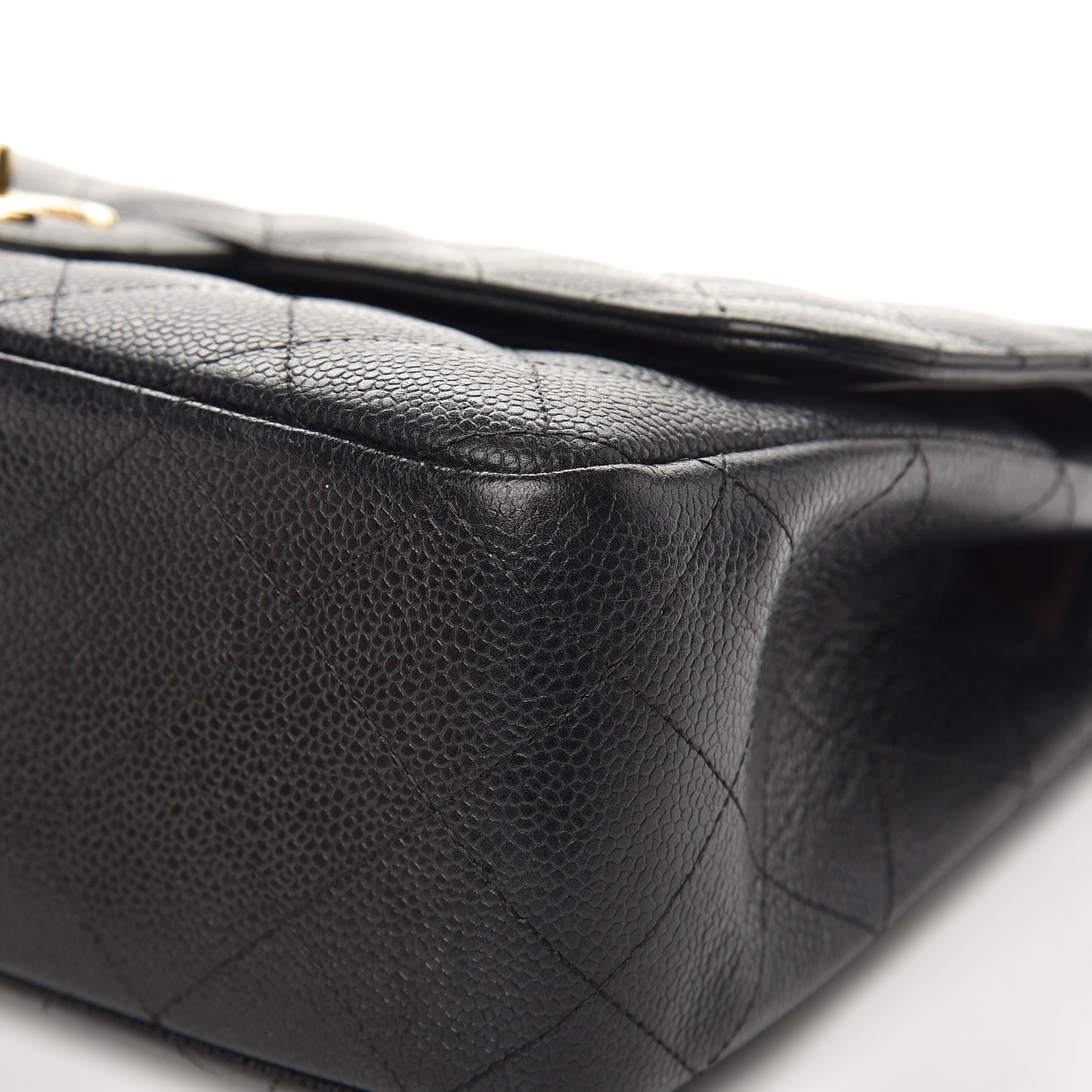 Caviar Quilted Jumbo Double Flap Black