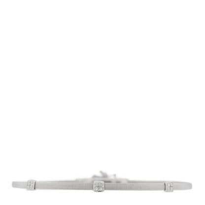 Marco Bicego 18K White Gold Diamond Masai Medium Three Station Bracelet 1 of 4