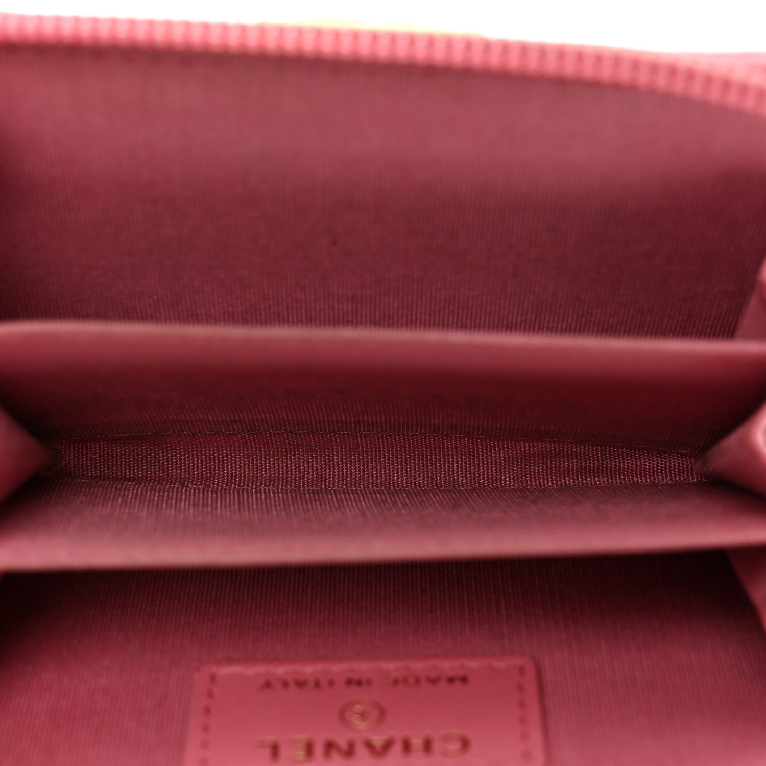 Chanel Caviar Chevron Quilted Boy Zip Around Coin Purse Wallet Pink 5 of 7