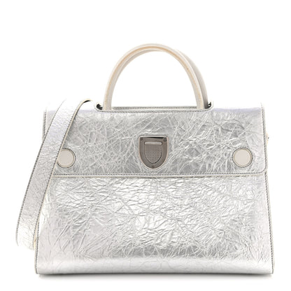 Christian Dior Metallic Calfskin Medium Diorever Flap Silver 1 of 14