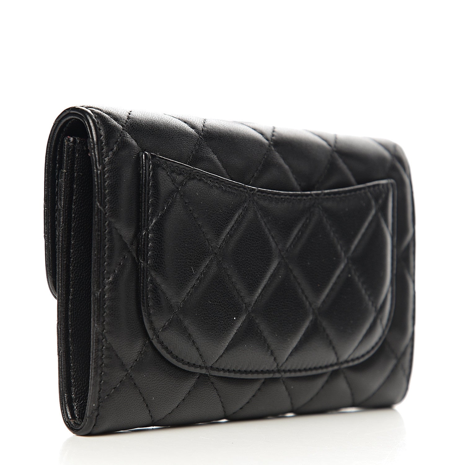 Chanel Lambskin Quilted Small Flap Wallet Black 2 of 8