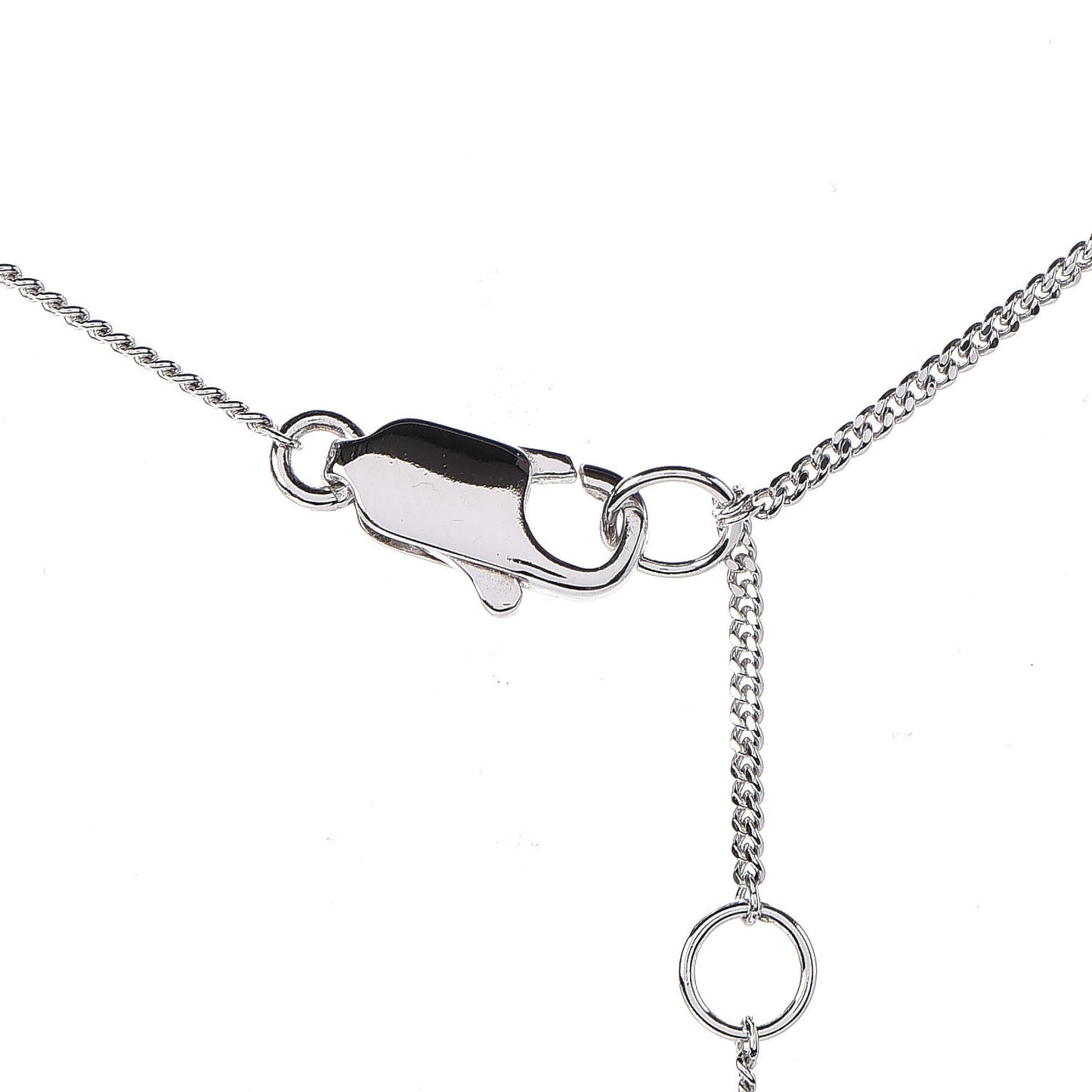 Crystal Bow Drop Necklace Silver