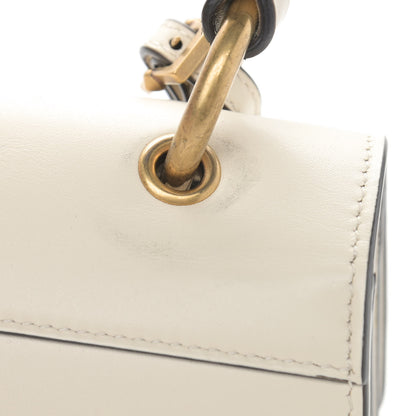 Gucci Calfskin Sylvie Web Small Queen Margaret Top Handle Bag White 12 of 14