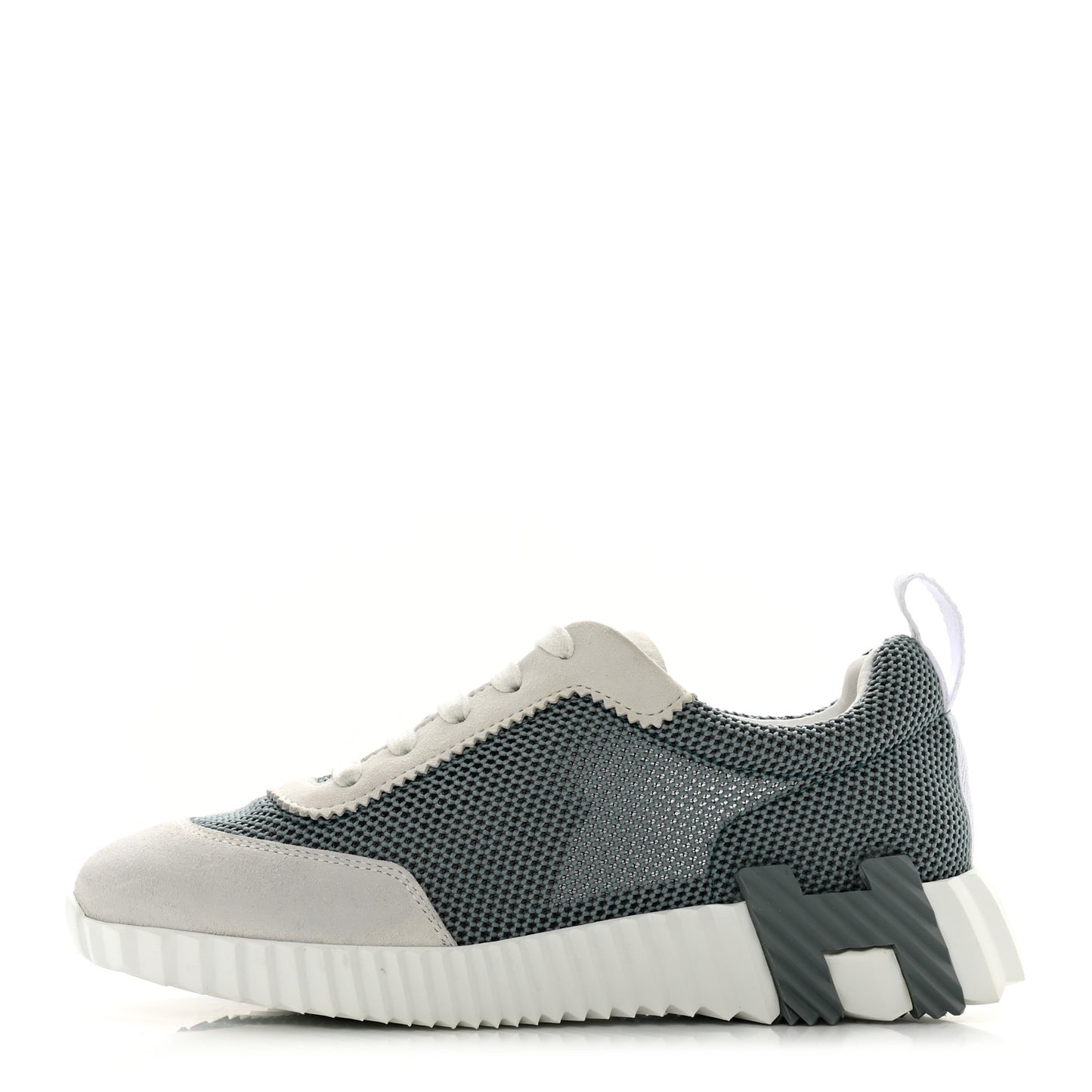 Air Mesh Suede Goatskin Bouncing Sneakers 35 Vert D'eau White