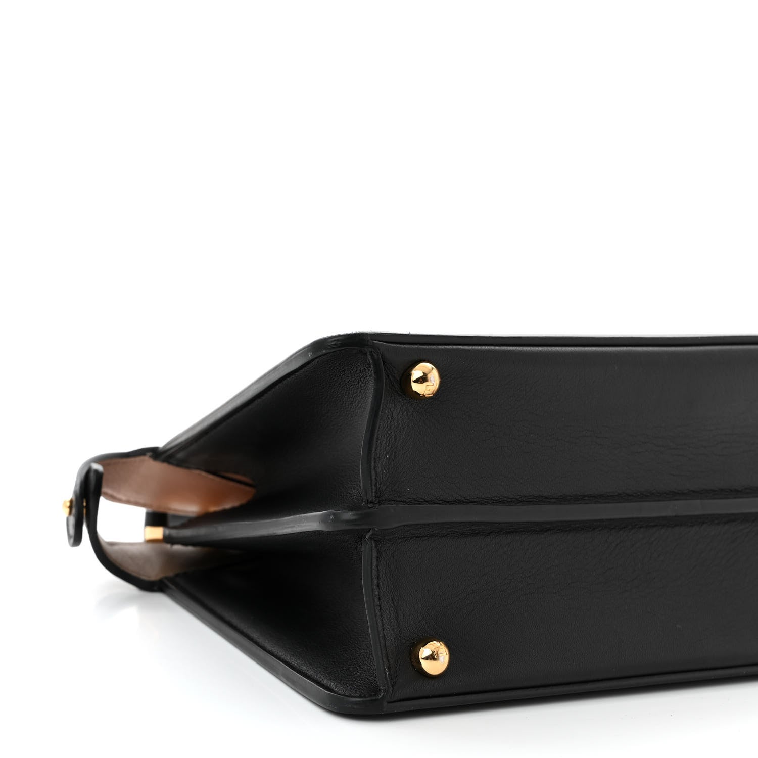 Fendi Vitello Seta Nappa Bi-Color Small Peekaboo I SEE U Satchel Black Light Rose Tortora 9 of 11