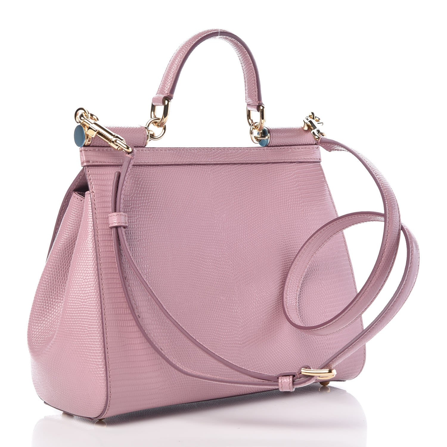 Dolce & Gabbana Stampa Iguana Crystal Medium Miss Sicily Satchel Pink 4 of 7