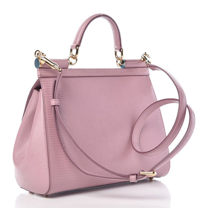 Dolce & Gabbana Stampa Iguana Crystal Medium Miss Sicily Satchel Pink 4 of 7