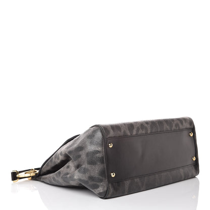 Dolce & Gabbana Dauphine Leopard Print Large Miss Sicily Satchel Black 5 of 13
