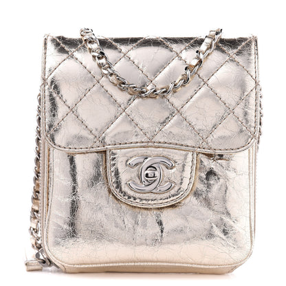 Chanel Crackled Aged Calfskin Mini Crossbody Flap Gold 1 of 10