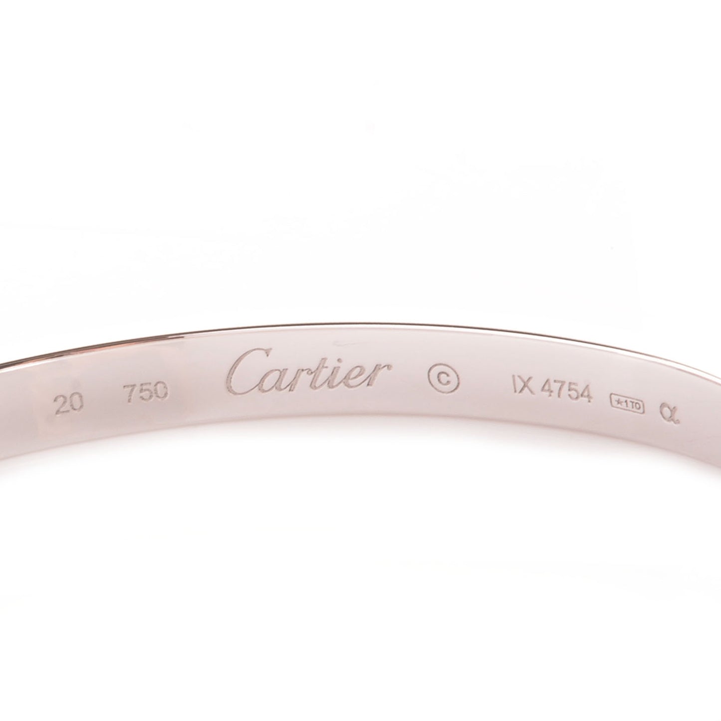 18K White Gold LOVE Bracelet 20