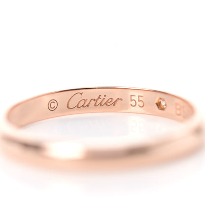 Cartier 18K Pink Gold Diamond 2.6mm 1895 Wedding Band Ring 55 7.25 4 of 6