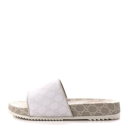Gucci GG Supreme Monogram Demetra Mens Slide Sandals 11 White Mystic White 1 of 8