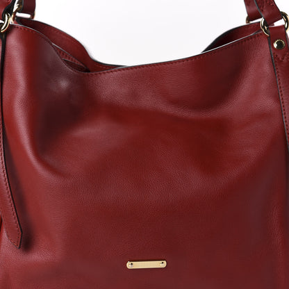 Burberry Calfskin Haymarket Check Small Canterbury Tote Red 11 of 11
