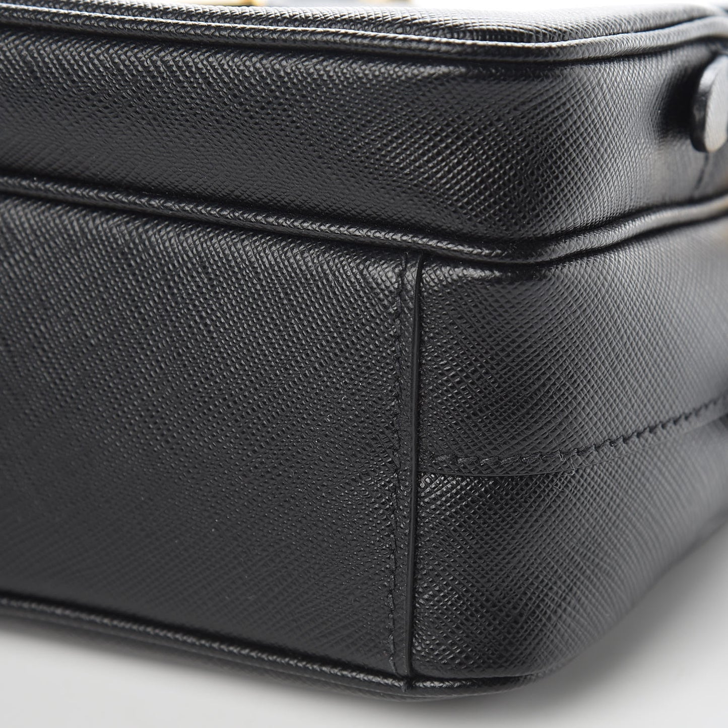 Saffiano Lux Camera Case Crossbody Bag Black
