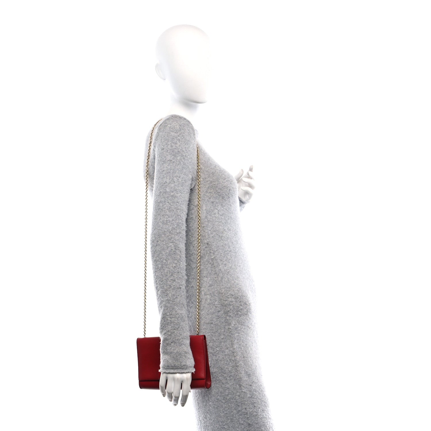 Salvatore Ferragamo Hammered Calfskin Mini Miss Vara Bow Chain Bag Sangria 2 of 9