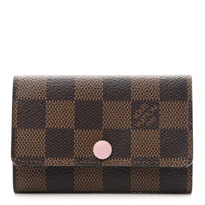 Louis Vuitton Damier Ebene Multicles 6 Key Holder Rose Ballerine 1 of 9