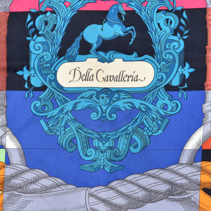 Hermes Silk Della Cavalleria Fine Scarf 90 in Vert Jaune Vif and Mauve Sylvestre 3 of 6