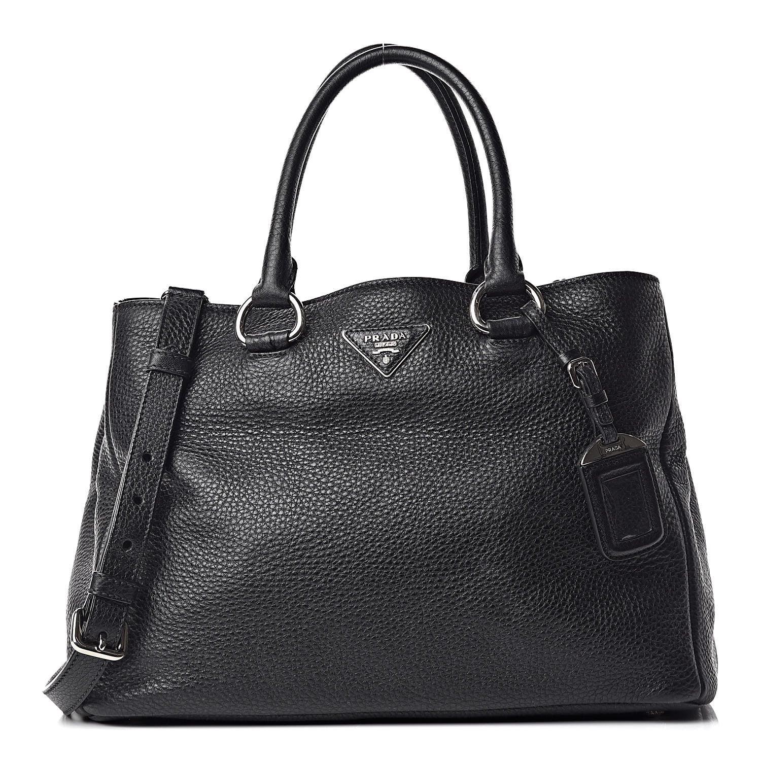 Prada Vitello Daino Tote Black 1 of 11