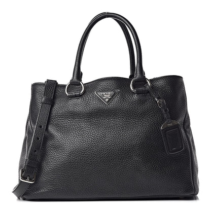 Prada Vitello Daino Tote Black 1 of 11