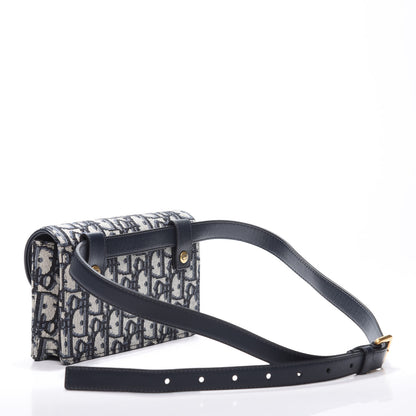 Christian Dior Oblique Saddle Belt Bag Blue 2 of 8