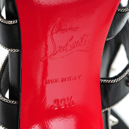 Christian Louboutin Kid Tchicaboum 100 Pumps 39.5 Black Silver 6 of 7