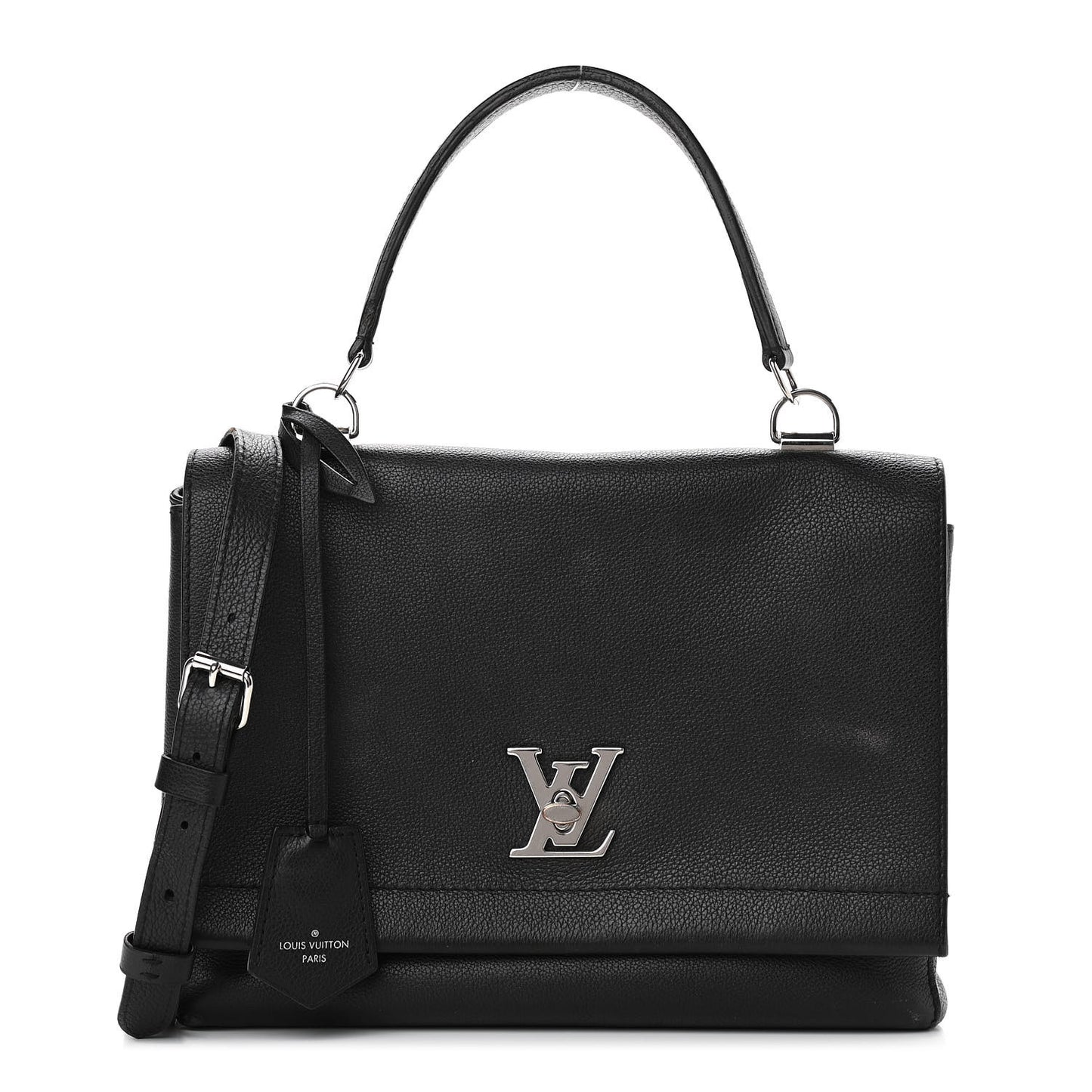 Soft Calfskin Lockme II Top Handle Black