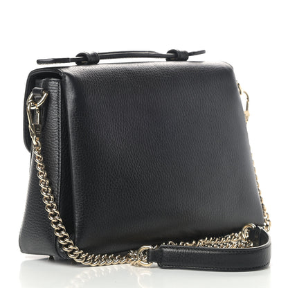 Gucci Dollar Calfskin Interlocking G Top Handle Shoulder Bag Black 2 of 7