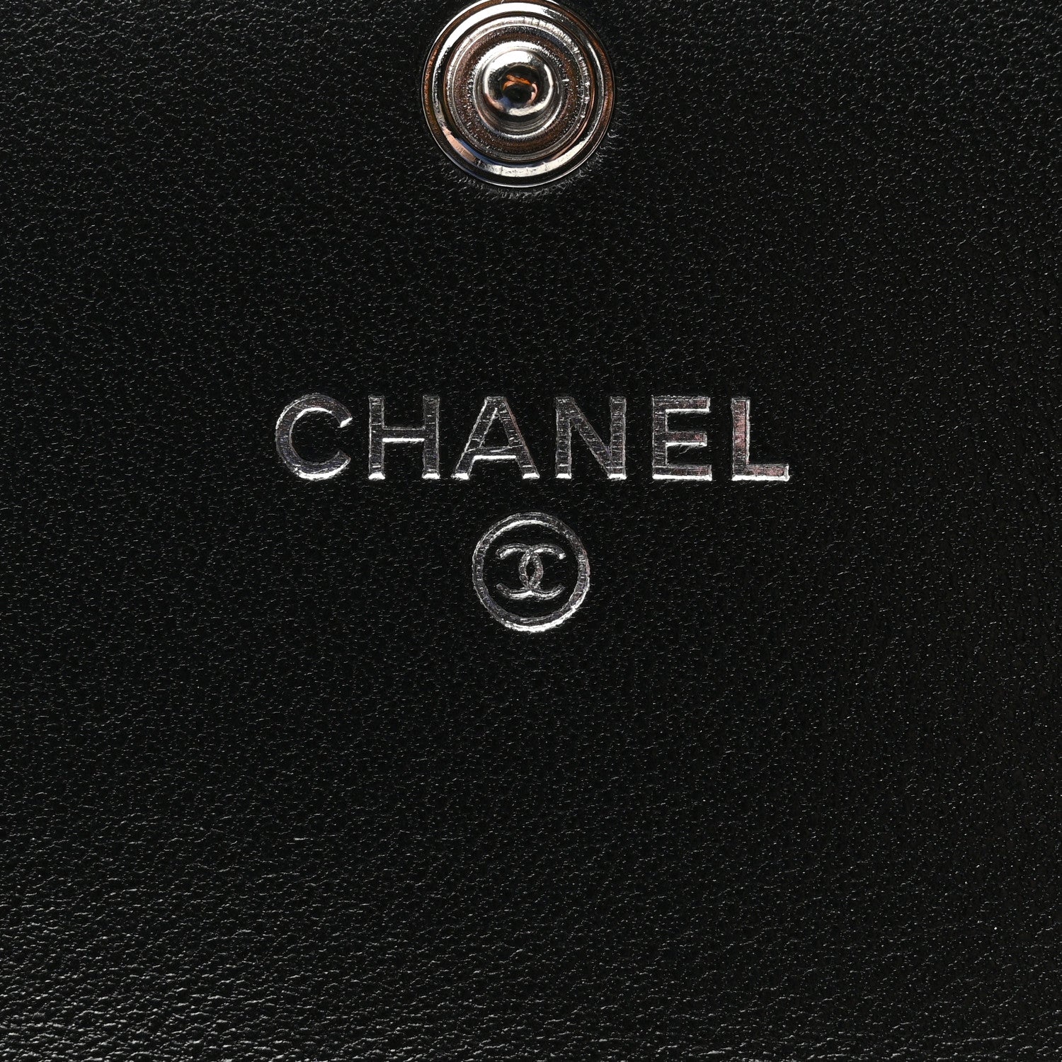 Chanel Lambskin Quilted Crystal CC Medium Flap Wallet Black 6 of 9