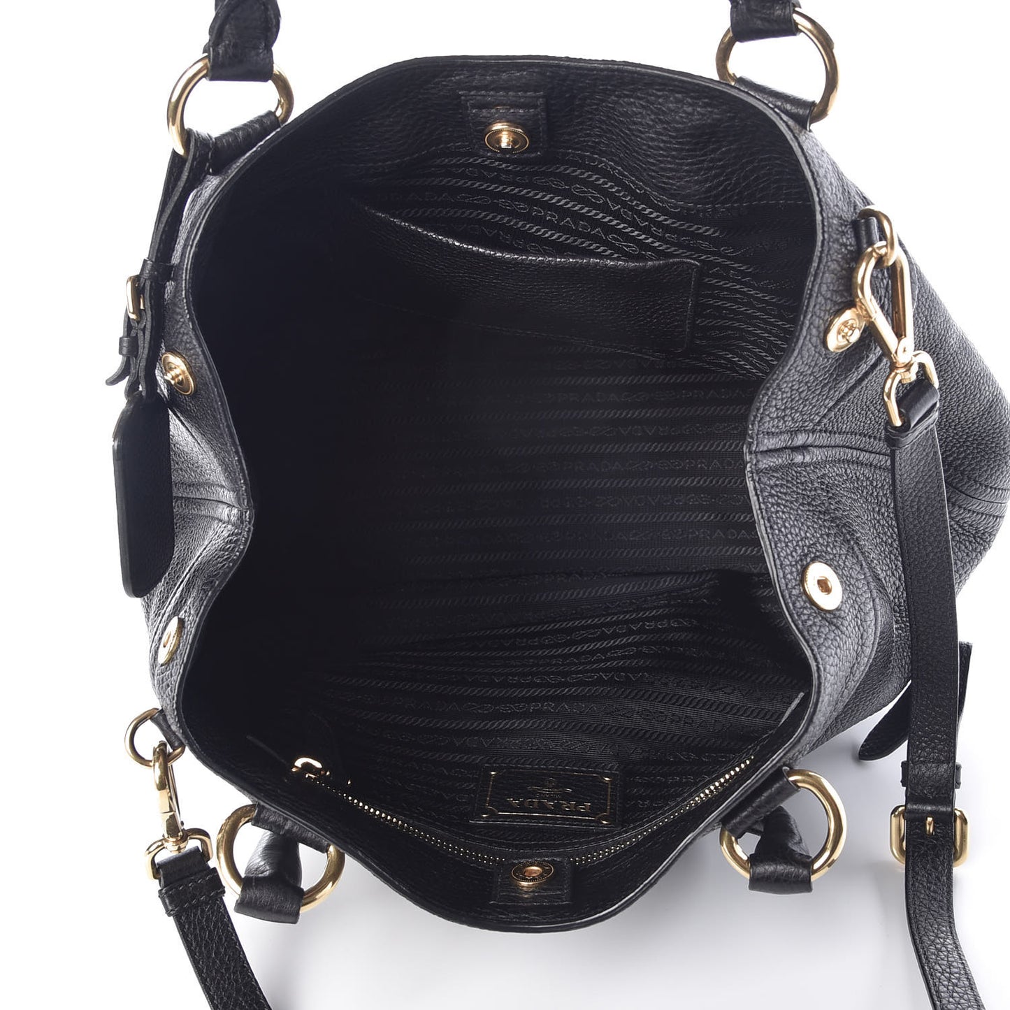 Vitello Daino Shoulder Bag Black