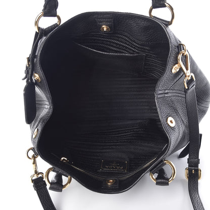 Prada Vitello Daino Shoulder Bag Black 8 of 9