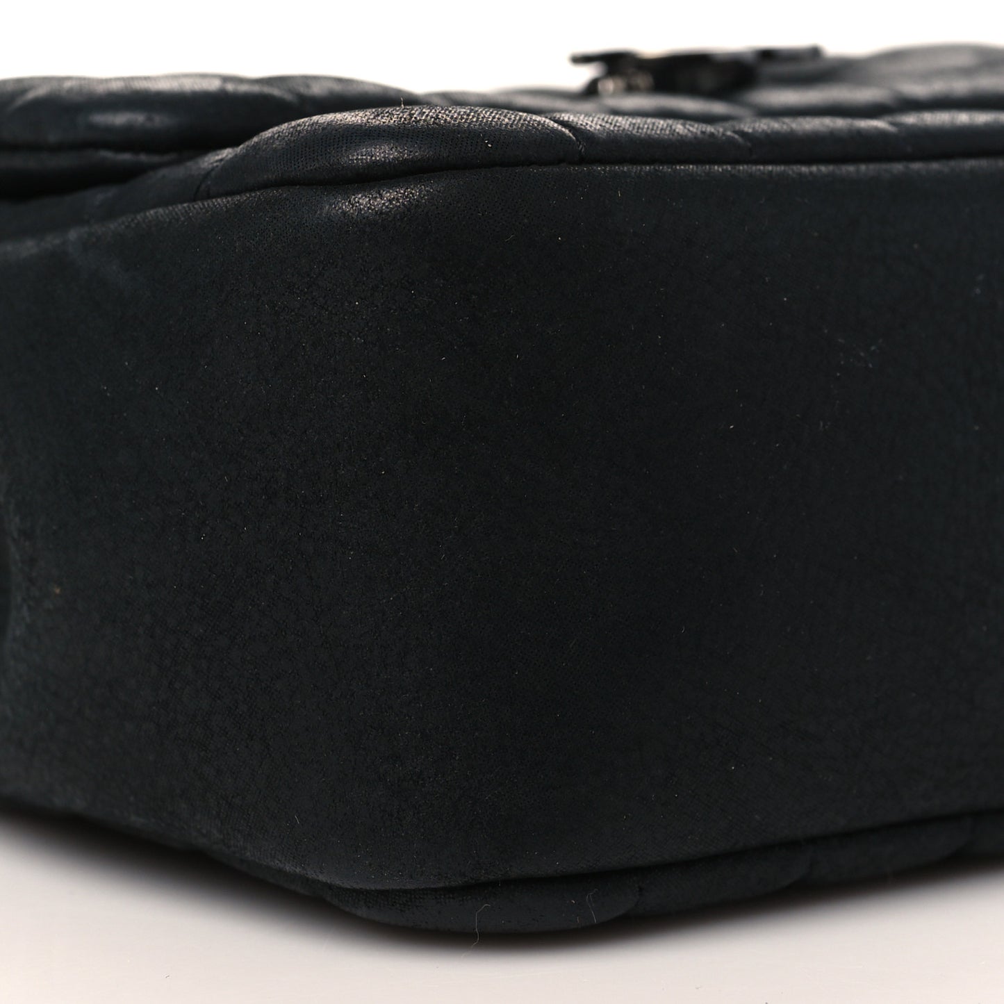 Iridescent Calfskin Square Quilted Mini Flap Black