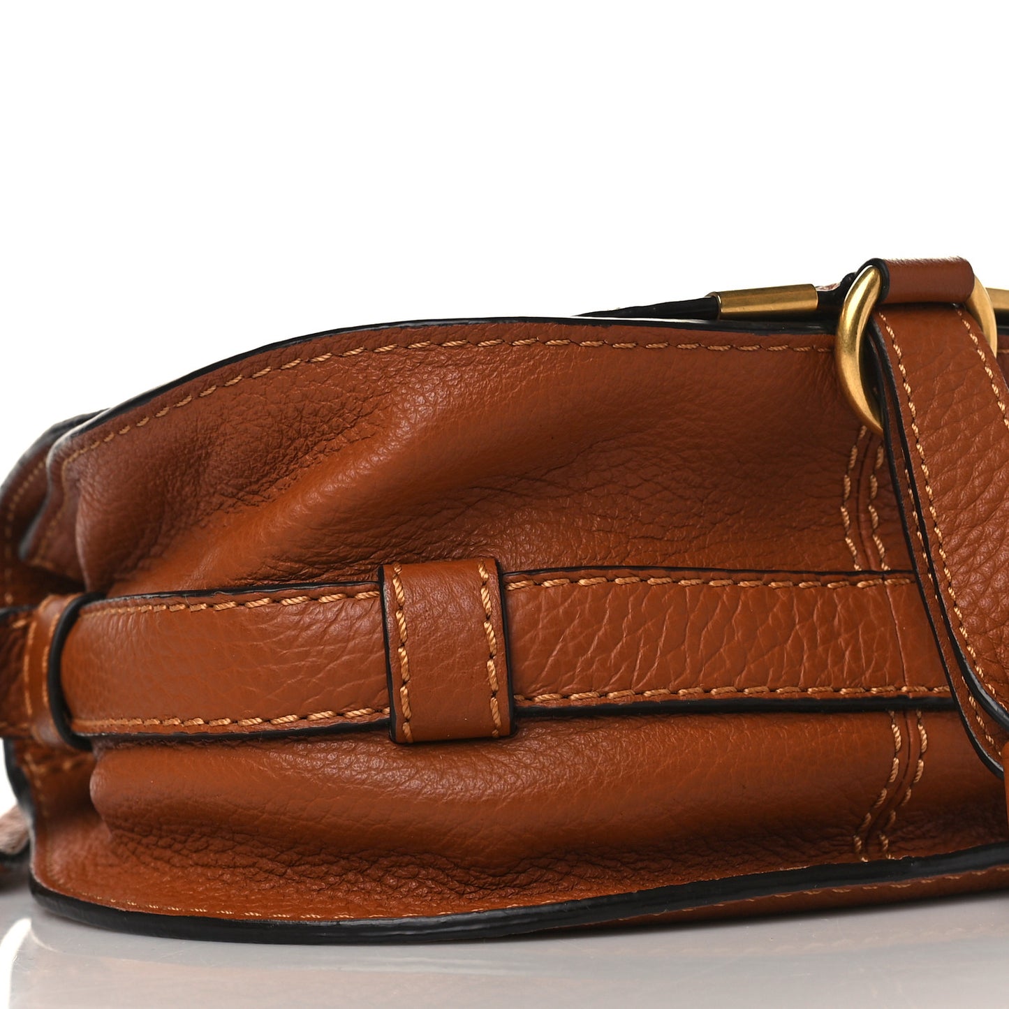 Calfskin Mini Marcie Round Crossbody Bag Tan