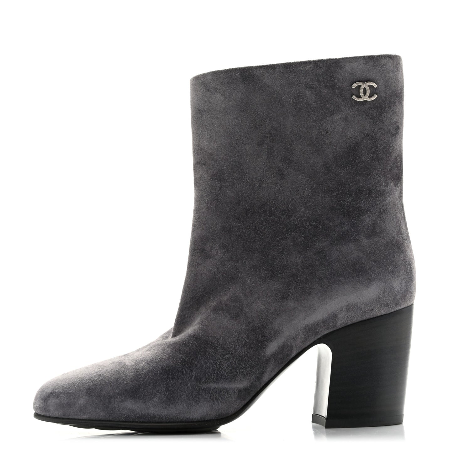Suede Calfskin CC Short Boots 37.5 Grey