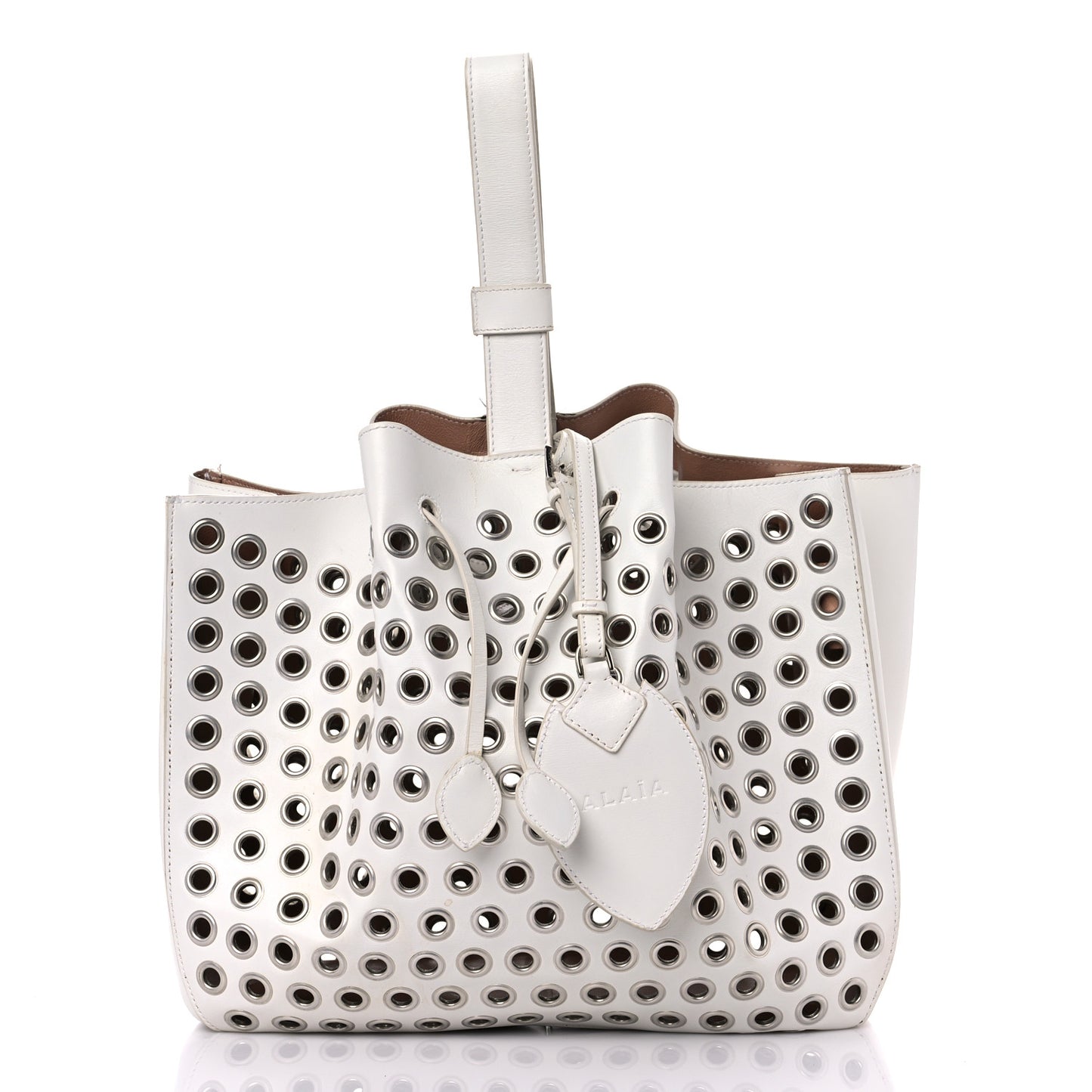 Calfskin Grommet Rose-Marie 28 Bag White
