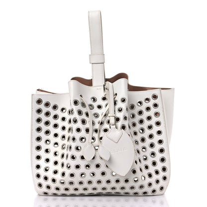 Alaia Calfskin Grommet Rose-Marie 28 Bag White 3 of 24