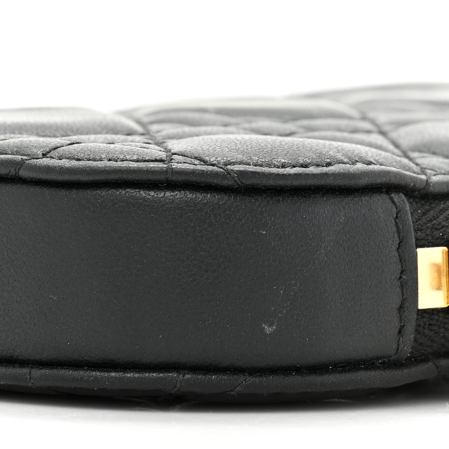 Lambskin Cannage Lady Dior Phone Holder Black