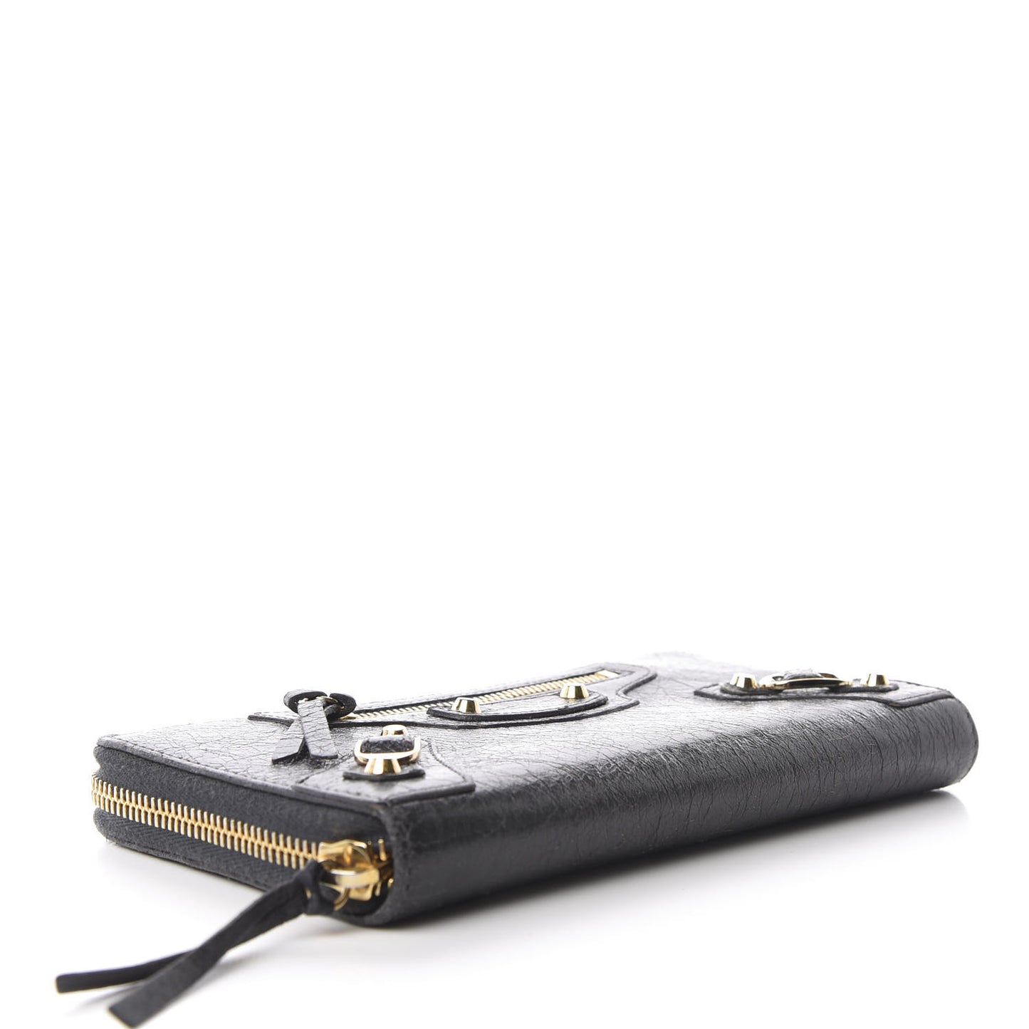 Agneau Classic Gold Hardware Continental Zip Around Wallet Gris Fossile